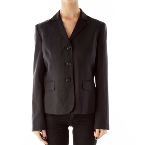 Nine West Jackets & Blazers - Nine West Black Stripped Single-Breasted Blazer